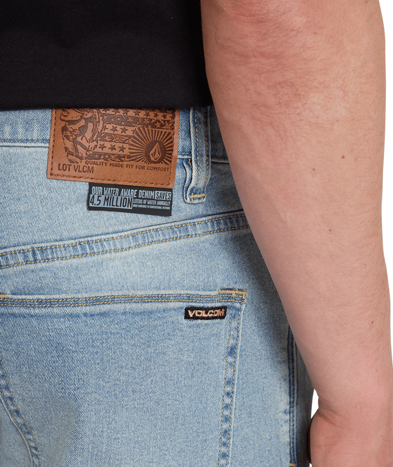 Volcom Solver Denim Short  In Worker Indigo Vintage -3